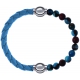 Apollon - Collection MiX Femme - cuir tressé italien bleu clair - diamètre 5mm - longueur 9,25cm + agate bleu clair, bro…