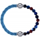 Apollon - Collection MiX Femme - cuir tressé italien bleu clair - diamètre 5mm - longueur 9,25cm + agate bleu foncé, bro…