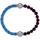 Apollon - Collection MiX Femme - cuir tressé italien bleu clair - diamètre 5mm - longueur 9,25cm + agate rouge, bronzite…