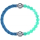 Apollon - Collection MiX Femme - cuir tressé italien bleu clair - diamètre 5mm - longueur 9,25cm + jade verte - diamètre…