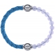 Apollon - Collection MiX Femme - cuir tressé italien bleu clair - diamètre 5mm - longueur 9,25cm + pierre de lune - diam…