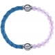 Apollon - Collection MiX Femme - cuir tressé italien bleu clair - diamètre 5mm - longueur 9,25cm + quartz rose - diamètr…