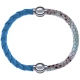 Apollon - Collection MiX Femme - cuir tressé italien bleu clair - diamètre 5mm - longueur 9,25cm + cuir italien impressi…