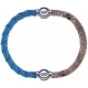 Apollon - Collection MiX Femme - cuir tressé italien bleu clair - diamètre 5mm - longueur 9,25cm + cuir italien impressi…