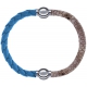 Apollon - Collection MiX Femme - cuir tressé italien bleu clair - diamètre 5mm - longueur 9,25cm + cuir italien impressi…