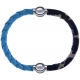 Apollon - Collection MiX Femme - cuir tressé italien bleu clair - diamètre 5mm - longueur 9,25cm + cuir italien impressi…