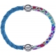 Apollon - Collection MiX Femme - cuir tressé italien bleu clair - diamètre 5mm - longueur 9,25cm + cuir italien impressi…