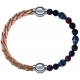 Apollon - Collection MiX Femme - cuir tressé italien rosé - diamètre 5mm - longueur 9,25cm + rhodonite - composants acie…