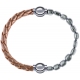 Apollon - Collection MiX Femme - cuir tressé italien rosé - diamètre 5mm - longueur 9,25cm + hématite - diamètre 6mm - l…