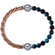 Apollon - Collection MiX Femme - cuir tressé italien rosé - diamètre 5mm - longueur 9,25cm + agate bleu clair, bronzite,…