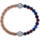 Apollon - Collection MiX Femme - cuir tressé italien rosé - diamètre 5mm - longueur 9,25cm + agate bleu foncé, bronzite,…