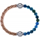 Apollon - Collection MiX Femme - cuir tressé italien rosé - diamètre 5mm - longueur 9,25cm + apatite - diamètre 6mm - lo…