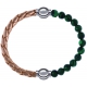 Apollon - Collection MiX Femme - cuir tressé italien rosé - diamètre 5mm - longueur 9,25cm + malachite - diamètre 6mm - …