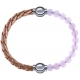 Apollon - Collection MiX Femme - cuir tressé italien rosé - diamètre 5mm - longueur 9,25cm + quartz rose - diamètre 6mm …