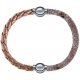 Apollon - Collection MiX Femme - cuir tressé italien rosé - diamètre 5mm - longueur 9,25cm + cuir italien impression pea…