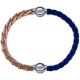 Apollon - Collection MiX Femme - cuir tressé italien rosé - diamètre 5mm - longueur 9,25cm + cuir tressé italien bleu fo…