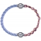 Apollon - Collection MiX Femme - cuir tressé italien argenté - diamètre 5mm - longueur 9,25cm + hématite rosé - diamètre…