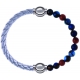 Apollon - Collection MiX Femme - cuir tressé italien argenté - diamètre 5mm - longueur 9,25cm + agate bleu foncé, bronzi…