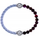 Apollon - Collection MiX Femme - cuir tressé italien argenté - diamètre 5mm - longueur 9,25cm + agate rouge, bronzite, p…