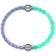 Apollon - Collection MiX Femme - cuir tressé italien argenté - diamètre 5mm - longueur 9,25cm + jade verte - diamètre 6m…