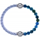 Apollon - Collection MiX Femme - cuir tressé italien argenté - diamètre 5mm - longueur 9,25cm + apatite - diamètre 6mm -…