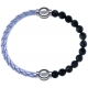 Apollon - Collection MiX Femme - cuir tressé italien argenté - diamètre 5mm - longueur 9,25cm + labradorite - diamètre 6…