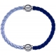Apollon - Collection MiX Femme - cuir tressé italien argenté - diamètre 5mm - longueur 9,25cm + cuir tressé italien bleu…