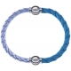 Apollon - Collection MiX Femme - cuir tressé italien argenté - diamètre 5mm - longueur 9,25cm + cuir tressé italien bleu…