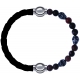 Apollon - Collection MiX Femme - cuir tressé italien noir - diamètre 5mm - longueur 9,25cm + rhodonite - composants acie…