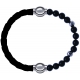 Apollon - Collection MiX Femme - cuir tressé italien noir - diamètre 5mm - longueur 9,25cm + onyx - composants acier - l…