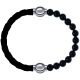 Apollon - Collection MiX Femme - cuir tressé italien noir - diamètre 5mm - longueur 9,25cm + onyx - diamètre 6mm - longu…