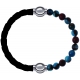 Apollon - Collection MiX Femme - cuir tressé italien noir - diamètre 5mm - longueur 9,25cm + agate bleu clair, bronzite,…