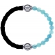 Apollon - Collection MiX Femme - cuir tressé italien noir - diamètre 5mm - longueur 9,25cm + jade bleue - diamètre 6mm -…