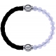 Apollon - Collection MiX Femme - cuir tressé italien noir - diamètre 5mm - longueur 9,25cm + pierre de lune - diamètre 6…
