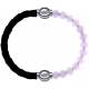 Apollon - Collection MiX Femme - cuir tressé italien noir - diamètre 5mm - longueur 9,25cm + quartz rose - diamètre 6mm …