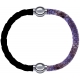 Apollon - Collection MiX Femme - cuir tressé italien noir - diamètre 5mm - longueur 9,25cm + cuir italien impression pea…