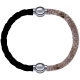 Apollon - Collection MiX Femme - cuir tressé italien noir - diamètre 5mm - longueur 9,25cm + cuir italien impression pea…