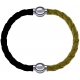 Apollon - Collection MiX Femme - cuir tressé italien noir - diamètre 5mm - longueur 9,25cm + cuir tressé italien jaune m…