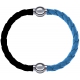 Apollon - Collection MiX Femme - cuir tressé italien noir - diamètre 5mm - longueur 9,25cm + cuir tressé italien bleu cl…