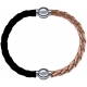 Apollon - Collection MiX Femme - cuir tressé italien noir - diamètre 5mm - longueur 9,25cm + cuir tressé italien rosé - …