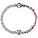 Apollon - Collection MiX Femme - cuir tressé italien blanc - diamètre 5mm - longueur 9,25cm + hématite rosé - diamètre 6…