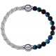 Apollon - Collection MiX Femme - cuir tressé italien blanc - diamètre 5mm - longueur 9,25cm + agate bleu clair, bronzite…