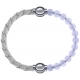 Apollon - Collection MiX Femme - cuir tressé italien blanc - diamètre 5mm - longueur 9,25cm + pierre de lune - diamètre …