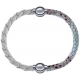 Apollon - Collection MiX Femme - cuir tressé italien blanc - diamètre 5mm - longueur 9,25cm + cuir italien impression pe…