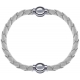 Apollon - Collection MiX Femme - cuir tressé italien blanc - diamètre 5mm - longueur 9,25cm + cuir tressé italien blanc …