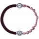 Apollon - Collection MiX Femme - cuir italien marron - diamètre 5mm - longueur 9,25cm + hématite rosé - diamètre 6mm - l…