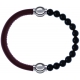 Apollon - Collection MiX Femme - cuir italien marron - diamètre 5mm - longueur 9,25cm + onyx - diamètre 6mm - longueur 9…