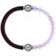 Apollon - Collection MiX Femme - cuir italien marron - diamètre 5mm - longueur 9,25cm + quartz rose - diamètre 6mm - lon…