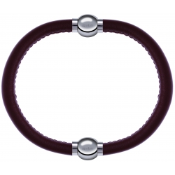 Apollon - Collection MiX Femme - cuir italien marron - diamètre 5mm - longueur 9,25cm + cuir italien marron - diamètre 5…