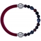 Apollon - Collection MiX Femme - cuir italien rouge - diamètre 5mm - longueur 9,25cm + rhodonite - composants acier - lo…